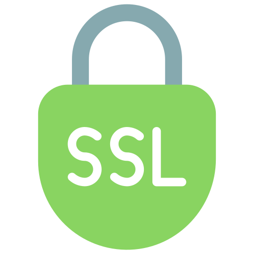Ícono de certificado SSL para seguridad web